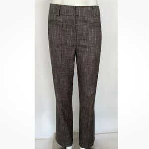 Carlisle Sz 4 Wool Blend Wide Leg Tweed Trouser Dress Pants Brown Business